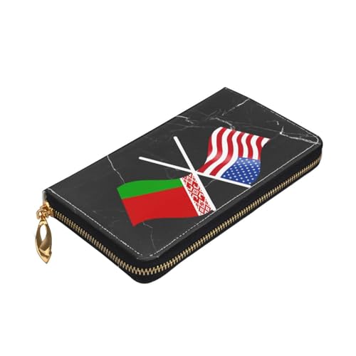 American And Belarus Flag Wallet Card Bag4