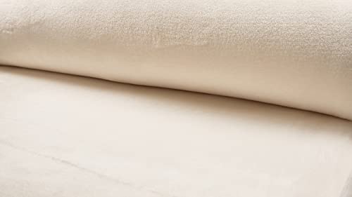 Tissu polaire corail double face écru de qualité supérieure 5m
