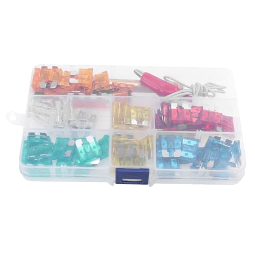Kit de Fusibles para Automóvil 5/10/15/20/25/30 A (90 unidades), Extractor de Fusibles y Probador de Voltaje Negro, para Uso Automotriz miniatura 1