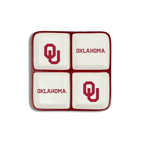 The Memory Company Officially Licensed NCAA - University of Oklahoma 4-Section Ceramic Plate