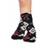 susiyo Artistic Knit Holiday Black Hiking Socks Boy Girls - Cushioned Crew Socks for Kids Soft, Breathable & Seamless Toe for All-Day Comfort