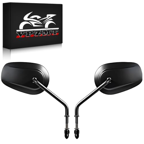Image of Black 8mm Teardrop Rearview Mirrors for 1982-2025 Harley Davidson Sportster XL883 1200, Road king Road glide Street glide Tri glide Freewheeler Street XG500 XG750 Softail Dyna Street Bob (Black)