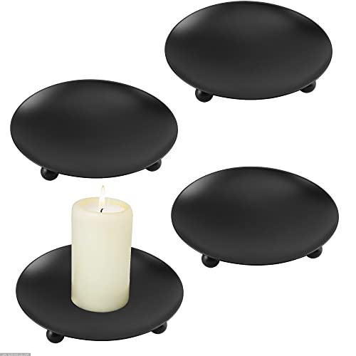 Kerzenständer Kerze, 4 Stück 11cm Eisen Kerzenhalter Stumpenkerzen Kerzenständer Rund Metall Ständer für Dicke Kerzen Retro für Tischdekoration Hochzeit Familie Party