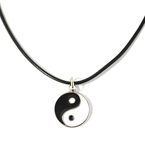 Pendentif Yin Yang avec chaîne en cuir, Cuir