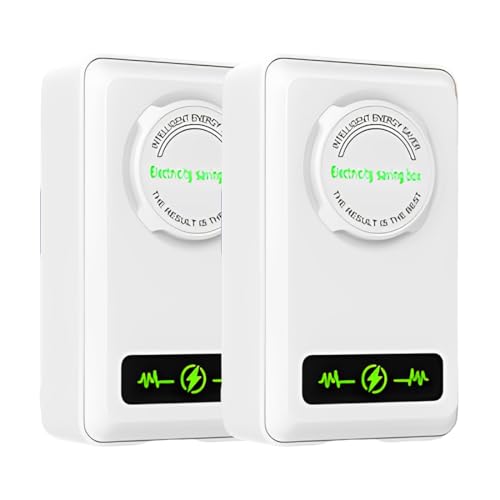 Tomedeks Stromspargerät 2er Set – 30kW Energie‑Optimierer mit Smart Chip, 90V‑250V, Überlastschutz, flammhemmendes ABS, für Haushalt & Büro