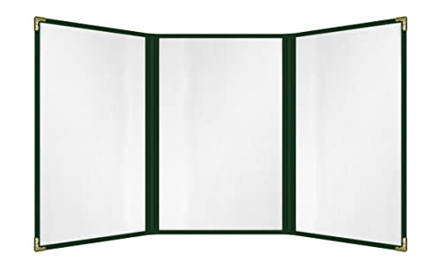 Goodsmart Green Menu Covers 25 Pack 6-View Trifold 8.5x14