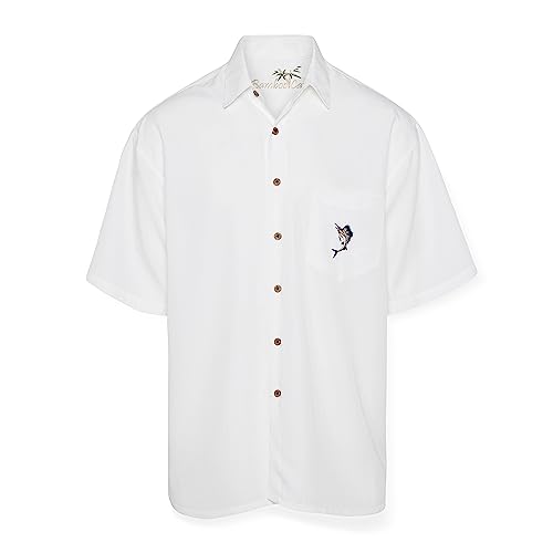 Bamboo Cay Men's Embroidered Sailfish Freedom Button Up Shirt2