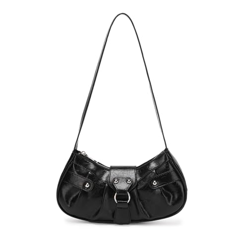 Image of Women's Y2K Purse Shoulder Bag Top Handle Handbag Small Punk Hobo Clutch Purses Bags Trendy Trendy Leather Buckle Punk Purses