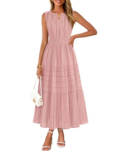MEROKEETY Spring Summer Midi Dresses for Women 2026 Casual Beach