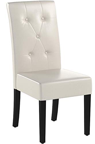 Christopher Knight Home Taylor Leather Dining Chairs, 2-Pcs Set, Ivory
