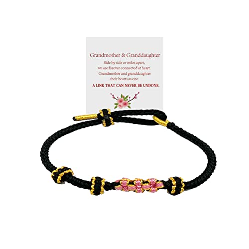 Image of To My Granddaughter Bracelet from Grandmom Granddaughter Bracelet from Nana inchA Link That Can Never Be Undone inch Peach Blossom Bracelet Braided Bracelet to Granddaughter Present for Granddaughter