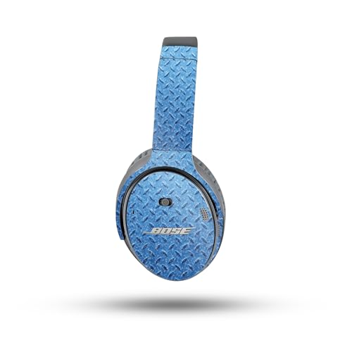 Image of MightySkins Glossy Glitter Skin Compatible with Bose QuietComfort 35 II Headphones - Blue Gridiron | Protective, Durable High-Gloss Glitter Finish | Easy to Apply