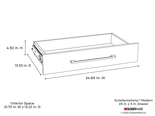 Image of ClosetMaid 68886 SuiteSymphony Modern 25-Inch X 5-Inch Drawer, Natural Gray