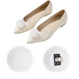 phnydreg 2Pcs White Pom Pom Shoe Clips Halloween Women Fluffy Shoe Clips Removable White Shoes Ball Decoration for Women Girls Costume