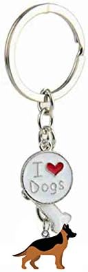 Aoxstno Lover Dog Keychain Dog ID Tags Love Pendant puppy Key-Ring for Great Gift for a Dog Lover Dog Condolences Gifts