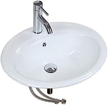 Amazon 洗面ボウル 3点セット 洗面ボール 混合水栓 排水栓 手洗器 手洗い器 セラミック 陶器 洗面 白 蛇口 オーバーフローあり 埋め込み型 丸型 オーバーカウンター 洗面器 洗面カウンター シングルレバー 混合栓 シンプル 手洗い 洗面用 ホワイト Wbowls033whd801