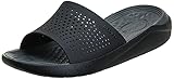Crocs LiteRide Slide, Sandalias de Punta Descubierta Unisex Adulto, Negro (Black/Slate Grey 0dd), 42/43 EU
