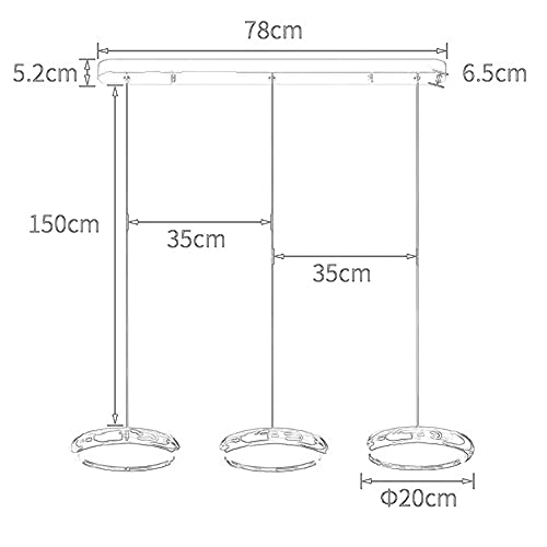 Suspension de salle à manger moderne LED 42W à 3 lumières