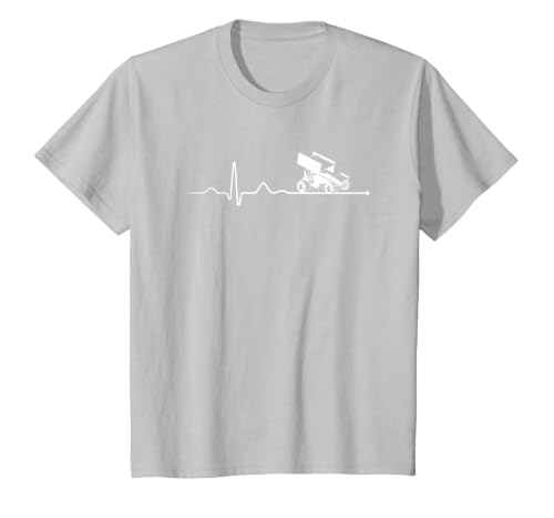 Sprint CAR Racing: Sprint Car Racing Heartbeat T-Shirt, Youth, Silver Grey, 2T