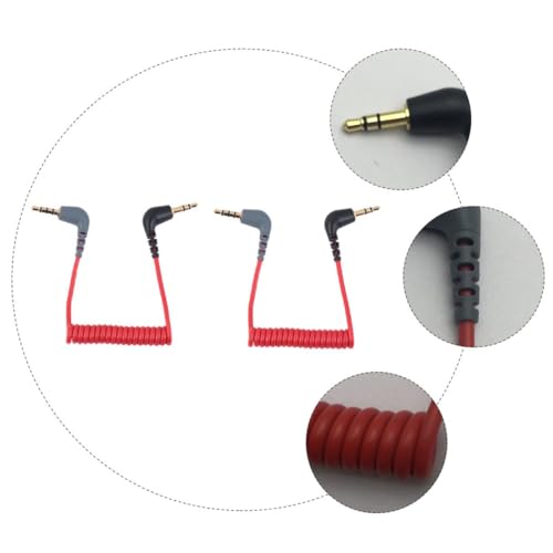 Cable de audio extensión Jack 3.5mm 0.75m 2 piezas rojo miniatura 7