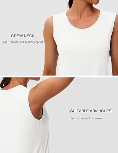 MAGCOMSEN Women's Workout Tank Top Athletic Muscle Sleeveless Crew Neck Shirt UPF 80+ Moisture Wicking Gym Running4