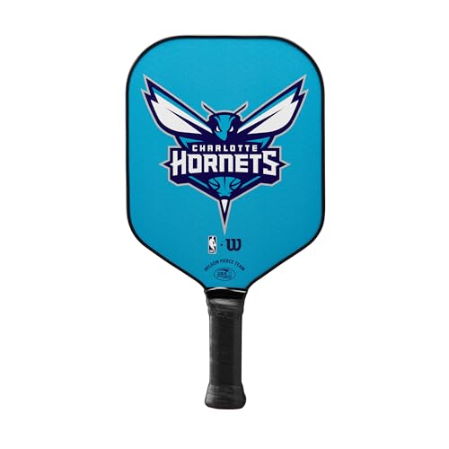 Pagaie de pickleball Wilson Fierce Team NBA raquette de sport unisexe coloris violet et bleu