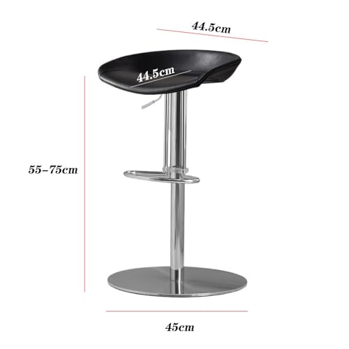 Tabouret de bar pivotant moderne avec hauteur d'assise réglable en fer - 4