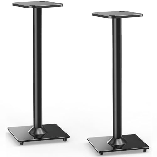 Universal Speaker Stand Pair, 78cm Height Adjustable Stands for Bookshelf and Satellite Speakers, Supports up to 10kg with Cable Management