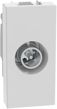 BTICINO MatixGO TV Socket 1 Module White JW4202P10 Coaxial Through Terminal Socket, Attenuation 10dB, for Centralized Antenna Systems Also Remote Powered