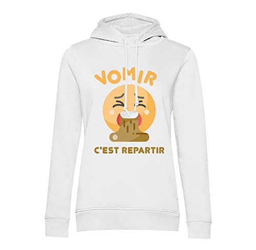 Sweat à capuche vomir c'est repartir fini les tenues de soirée ennuyeuses