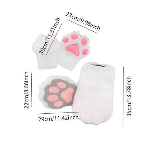 Botas Peluche Gato Blanco Disfraz Accesorios Cosplay 4