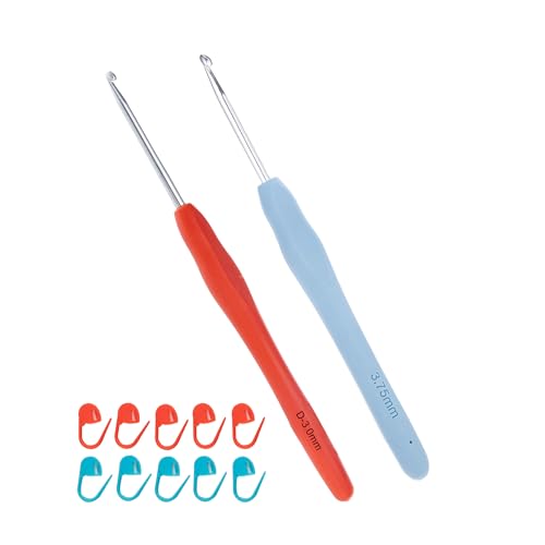 Ryhiac 3 mm 3.75mm Crochet Hooks, Ergonomic Handle...