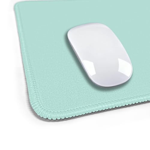 Image of FROGIGO Mouse Pad with Stitched Edges - Solid Color Mousepad for Women, 9.25 x 7.75 inch Washable Square Desk Pad, Non-Slip Rubber Base, Office Home Laptop Accessories - Baby Blue