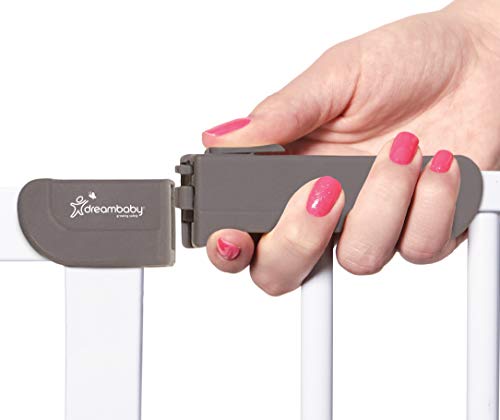 Dreambaby® AVA Slimline - Extra-Schmale Tür- & Treppengitter 61-68cm - Druckinstallation. Geeignet für Türen, Flure und Treppen (Farbe: Weiß)