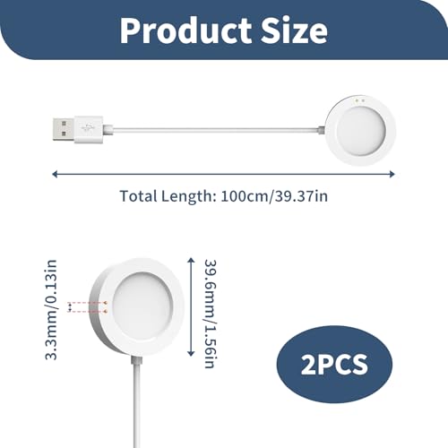 2 Piezas Cable Cargador Compatible con Xiaomi Watch S3/ S4/ H1/ 2 Pro/ S2, Cable Magnético de Carga USB C 100cm, Cargador Magnético Repuesto para Xiaomi Watch, Accesorios Blanco - imagen 2