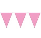 Lieferumfang: 1 Stück. Folat Wimpelkette / Party-Dekoration, Gesamtlänge: 10 Meter, mit 15 Fähnchen, Pink