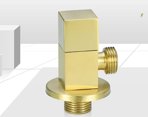 Miniatura 2 de HONGBEC Válvula de parada angular moderna de latón macizo con cierre de cuarto de vuelta, ducha de baño de agua, válvula de cierre para rociador de