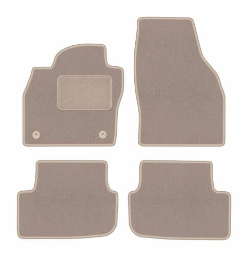 Alfombrillas de goma beige VW Taigo acabado premium efecto terciopelo Lux