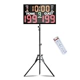 YZ Bigger LED Digital Scoreboard, Portable Basketball Scoreboard with Timer Clock, Electronic Scoreboard with Remote, Tabletop Scoreboard Clock, Score Keeper for Outdoor Game