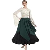 Das Material des Mittelalter Oberteil ist Chiffon, das Material des Viktorianisches Rockes ist Polyester. Dieses Kostüm ist leicht zu tragen, langlebig, hochwertig und bequem.