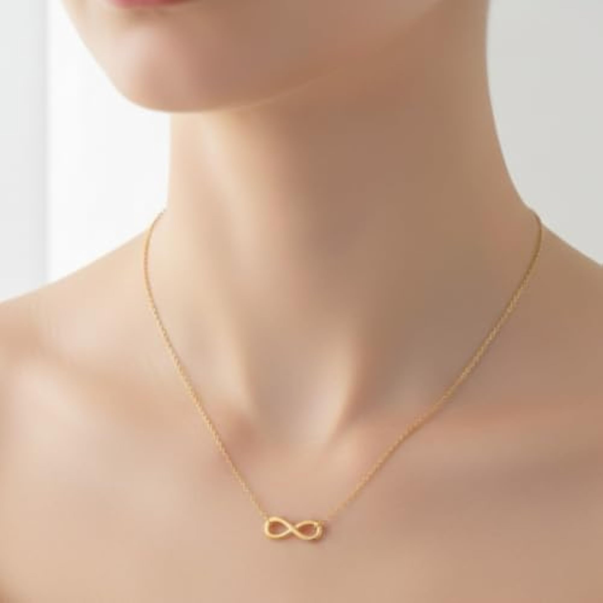 Women's Infinity Necklace, Elegant Plated Design