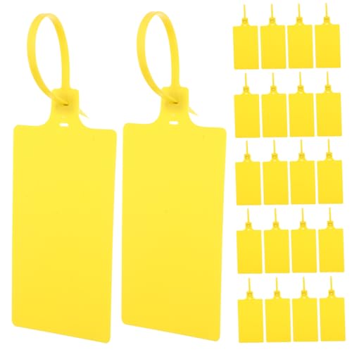 KAILIKETIY 100個 物流吊牌 明るいプラスチックタグ 吊り下げ紐付き 輸送 倉庫管理向け識別用ラベル 荷物 ケーブル識別に
