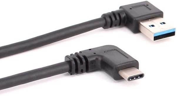 USB C Cable 0.3m, Right Angled USB 3.0 to USB C Adapter Cable, USB Thunderbolt Type-C Converter Cord for Phone, Tablet, Computer, Laptop, PC, Galaxy S20/S10/S9/S8 (Pack of 2, 30cm)