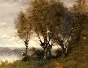 Peinture à l'huile Trouillebert Le Pêcheur habillez vos grands murs vides 36x48 pouces