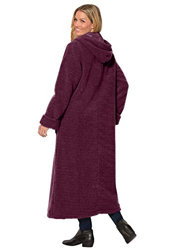 Woman Within Plus Size Long Hooded Berber Fleece Coat2