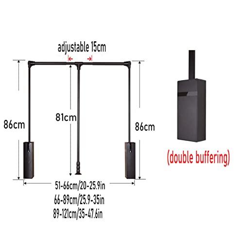 Rail de cintre extensible pour économiser de l'espace dans le placard réglable 89-121cm - 8