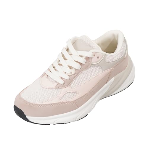 JOMIX Turnschuhe Damen Sneaker Sportschuhe Mode Leichte Freizeitschuhe Atmungsaktiv Laufschuhe für Alltag Reise Fitness und Sport (WTS255012, Rosa, 39 EU)