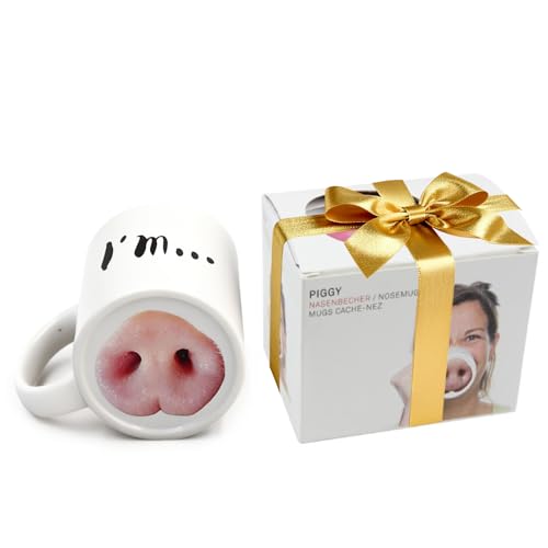 auvstar Tasse à Café Créative et Amusante en Céramique,Mug Personnalisé Nez de Cochon,pour vos amis et collègues, cadeaux pour Noël, (cochon)
