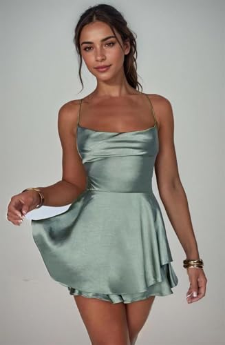 Satin Short Homecoming Dress for Teens Tiered Prom Dress A Line Cocktail Party Gown3