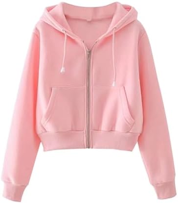 PUWEI Women's Tie Dye Long Sleeve Drawstring Crop Hoodie Zip